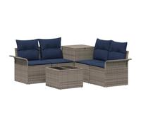 Set di divani 6 pcs 4-Numero di posti Grigio e Blu Navy