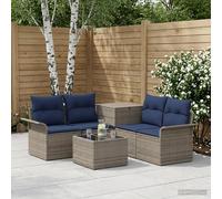 vidaXL Set di divani 6 pz 4-Numero di posti Grigio e Blu Navy