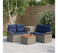 Set di divani 6 pz 4-Numero di posti Grigio e Blu Navy