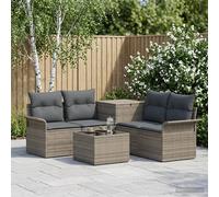 vidaXL Set di divani 6 pz 4-Numero di posti Grigio e Grigio Scuro