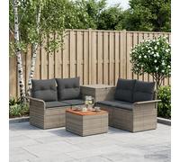 vidaXL Set di divani 6 pz 4-Numero di posti Grigio e Grigio Scuro
