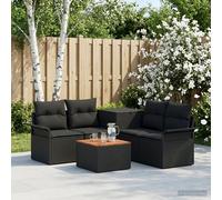 vidaXL Set di divani 6 pz 4-Numero di posti Nero