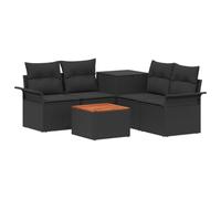 Set di divani 6 pcs 4-Numero di posti Nero