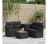 vidaXL Set di divani 6 pz 4-Numero di posti Nero