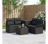 Set di divani 6 pcs 4-Numero di posti Nero