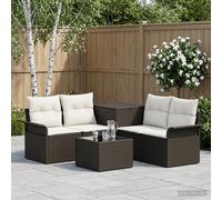 Set di divani 6 pz 4-Numero di posti Nero e Bianco Crema