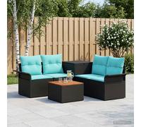 vidaXL Set di divani 6 pz 4-Numero di posti Nero e Blu