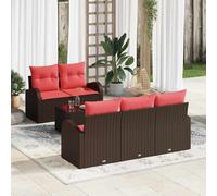 vidaXL Set di divani 6 pz 5-Numero di posti Marrone Poliestere