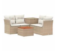 vidaXL Set di divani 6 pz Beige e Bianco Crema
