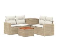 vidaXL Set di divani 6 pz Beige e Bianco Crema