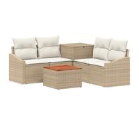 vidaXL Set di divani 6 pz Beige e Bianco Crema
