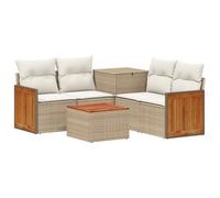 vidaXL Set di divani 6 pz Beige e Bianco Crema