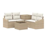 vidaXL Set di divani 6 pz Beige e Bianco Crema