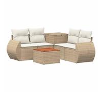 vidaXL Set di divani 6 pz Beige e Bianco Crema