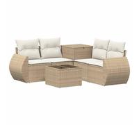 vidaXL Set di divani 6 pz Beige e Bianco Crema