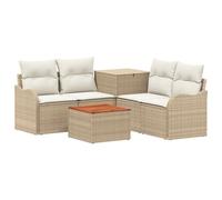 vidaXL Set di divani 6 pz Beige e Bianco Crema