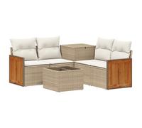 vidaXL Set di divani 6 pz Beige e Bianco Crema