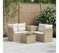 vidaXL Set di divani 6 pz Beige e Bianco Crema 55 x 55 x 37 cm