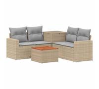 vidaXL Set di divani 6 pz Beige e Grigio Chiaro