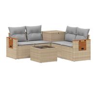 vidaXL Set di divani 6 pz Beige e Grigio Chiaro