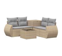vidaXL Set di divani 6 pz Beige e Grigio Chiaro