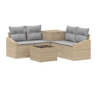 vidaXL Set di divani 6 pz Beige e Grigio Chiaro