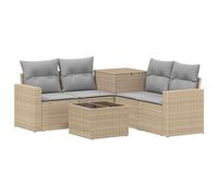 vidaXL Set di divani 6 pz Beige e Grigio Chiaro