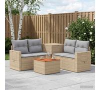 vidaXL Set di divani 6 pz Beige e Grigio Chiaro