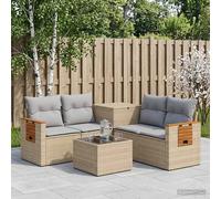 vidaXL Set di divani 6 pz Beige e Grigio Chiaro 55 x 55 x 37 cm