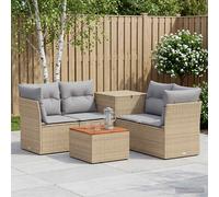 vidaXL Set di divani 6 pz Beige e Grigio Chiaro 55 x 55 x 37 cm