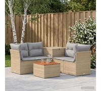 vidaXL Set di divani 6 pz Beige e Grigio Chiaro 55 x 55 x 37 cm