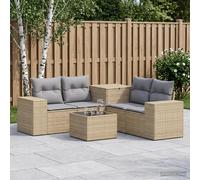vidaXL Set di divani 6 pz Beige e Grigio Chiaro 55 x 55 x 37 cm