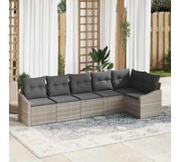 vidaXL Set di divani 6 pz Grigio chiaro polyrattan