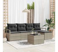 vidaXL Set di divani 6 pz Grigio chiaro polyrattan