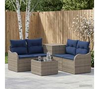 vidaXL Set di divani 6 pz Grigio e Blu Navy 55 x 55 x 37 cm