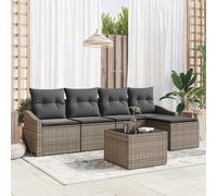 vidaXL Set di divani 6 pz Grigio polyrattan