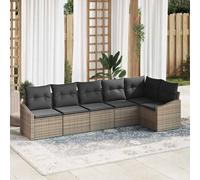 vidaXL Set di divani 6 pz Grigio polyrattan