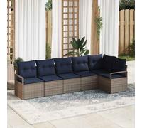 vidaXL Set di divani 6 pz Grigio polyrattan