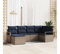 vidaXL Set di divani 6 pz Grigio polyrattan
