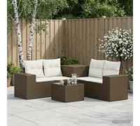 vidaXL Set di divani 6 pz Marrone e Bianco Crema