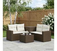 vidaXL Set di divani 6 pz Marrone e Bianco Crema