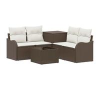 vidaXL Set di divani 6 pz Marrone e Bianco Crema