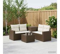 vidaXL Set di divani 6 pz Marrone e Bianco Crema