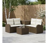 vidaXL Set di divani 6 pz Marrone e Bianco Crema