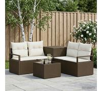 vidaXL Set di divani 6 pz Marrone e Bianco Crema 55 x 55 x 37 cm