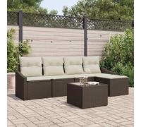 vidaXL Set di divani 6 pz Marrone polyrattan