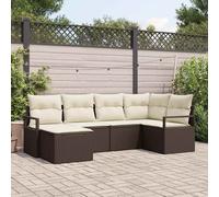 Set di divani 6 pcs Marrone polyrattan