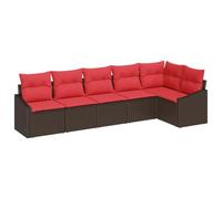 vidaXL Set di divani 6 pz Marrone polyrattan | Design modulare che ti permette di mixare e abbinare, Cuscini morbidi e braccioli imbottiti per momenti di relax totale