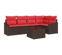 vidaXL Set di divani 6 pz Marrone polyrattan | Mischia e abbina il design modulare per adattarlo al tuo spazio, Fatto in polyrattan sintetico intrecciato a mano