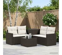 vidaXL Set di divani 6 pz Nero e Bianco Crema